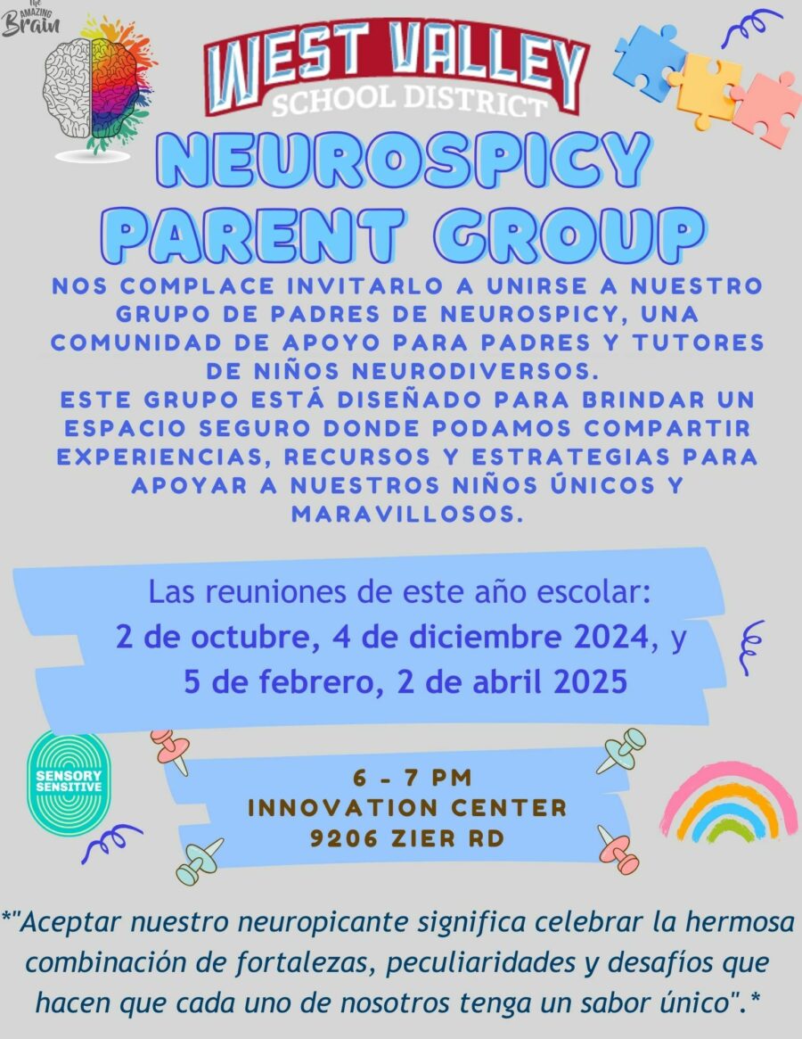 Neurospicy Parent Group Flyer Spanish